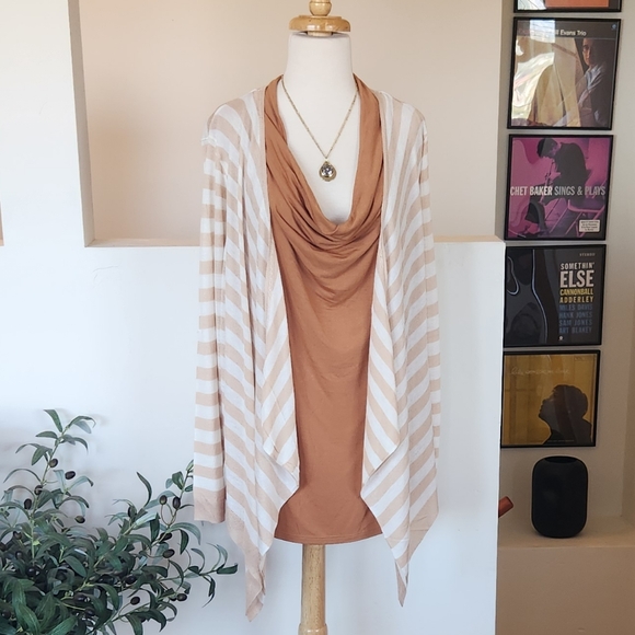 TORRID Tissue Weight Cardigan Drape Front Stripe Sweater 2X - Picture 13 of 13